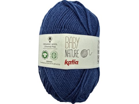 BABY NATURE 116 NIEBIESKI ZGASZONY włóczka KATIA 25g 110m wełna merino 100% dla niemowląt certyfikat ICEA GOTS OUTLET