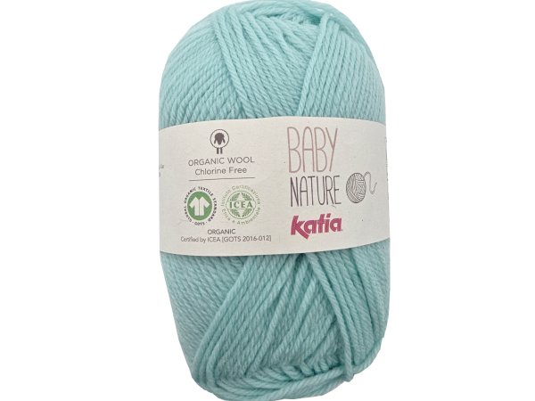 BABY NATURE 125 AQUA PASTEL AKWAMARYN włóczka KATIA 25g 110m wełna merino 100% dla niemowląt certyfikat ICEA GOTS OUTLET