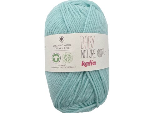 BABY NATURE 125 AQUA PASTEL AKWAMARYN włóczka KATIA 25g 110m wełna merino 100% dla niemowląt certyfikat ICEA GOTS OUTLET