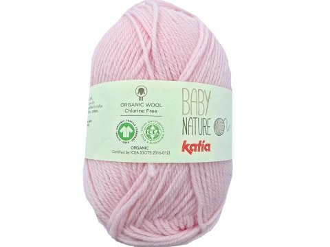 BABY NATURE 105 RÓŻ PASTEL włóczka KATIA 25g 110m wełna merino 100% dla niemowląt certyfikat ICEA GOTS OUTLET