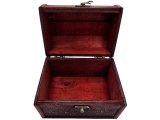 Przybornik krawiecki Bordo Madera wymiary 150x100x120mm drewniany bez wyposażenia największy egzemplarz