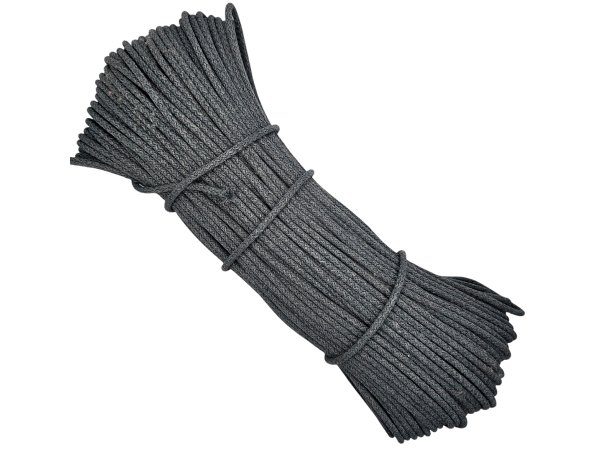Sztywny sznurek 5mm do szycia na maszynie 100m by GOLD-POL DARK GREY pleciony 100% bawełna z recyklingu na torby kosze