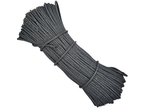 Sztywny sznurek 5mm do szycia na maszynie 100m by GOLD-POL DARK GREY pleciony 100% bawełna z recyklingu na torby kosze