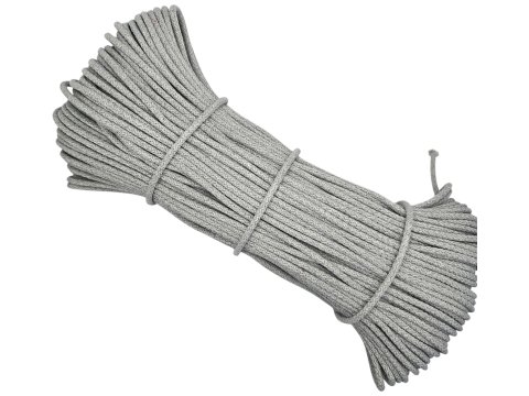 Sztywny sznurek 5mm do szycia na maszynie 100m by GOLD-POL MEDIUM GREY pleciony 100% bawełna z recyklingu na torby kosze