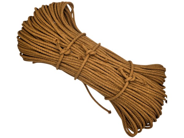 Sztywny sznurek 5mm do szycia na maszynie 100m by GOLD-POL KONIAK pleciony 100% bawełna z recyklingu na torby kosze