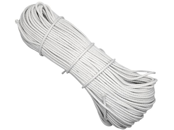 Sztywny sznurek 5mm do szycia na maszynie 100m by GOLD-POL BIAŁY pleciony 100% bawełna z recyklingu na torby kosze