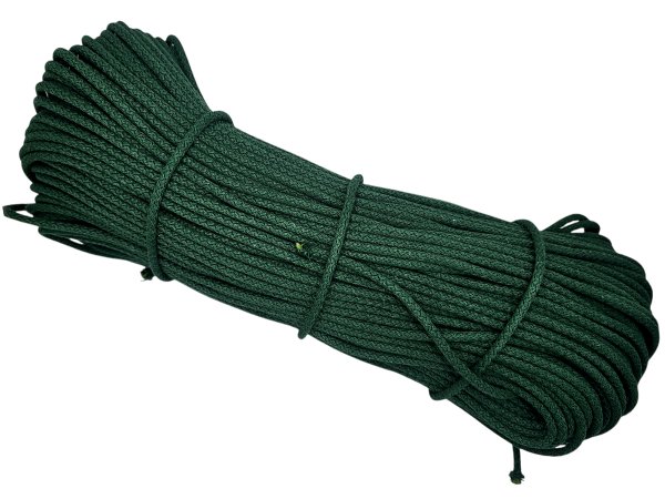 Sztywny sznurek 5mm do szycia na maszynie 100m by GOLD-POL DARK GREEN BUTELKA pleciony 100% bawełna z recyklingu
