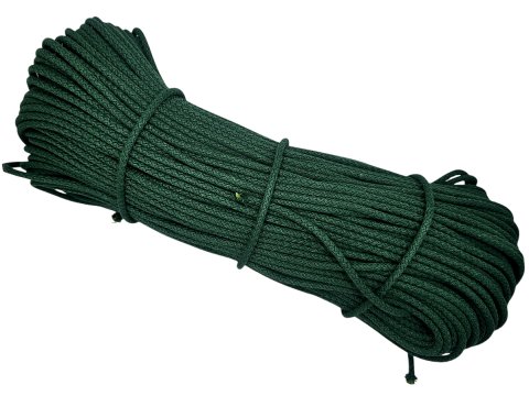 Sztywny sznurek 5mm do szycia na maszynie 100m by GOLD-POL DARK GREEN BUTELKA pleciony 100% bawełna z recyklingu