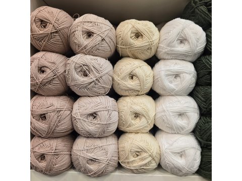 HEKLEGARN włóczka 813 SZARY JASNY Viking Garn 100g 500m bawełna cienka matowa na poduszki narzuty tylko Goldpol