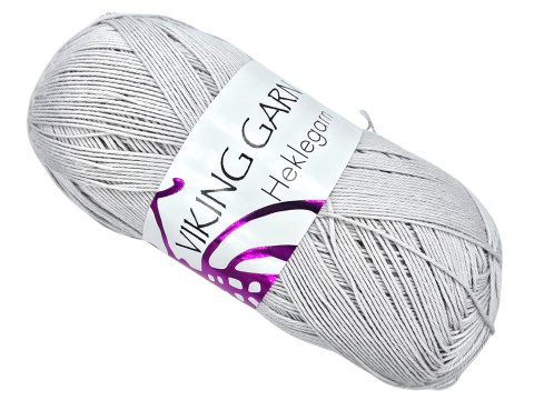 HEKLEGARN włóczka 813 SZARY JASNY Viking Garn 100g 500m bawełna cienka matowa na poduszki narzuty tylko Goldpol