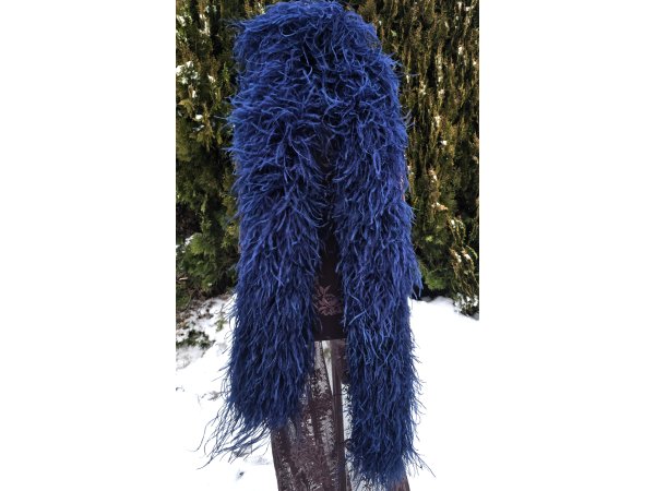 Szal boa 10ply NAVY BLUE GRANATOWY pióra strusie 1szt/1,8m NA INDYWIDUALNE ZAMÓWIENIE BEZ MOZLIWOŚCI ZWROTU