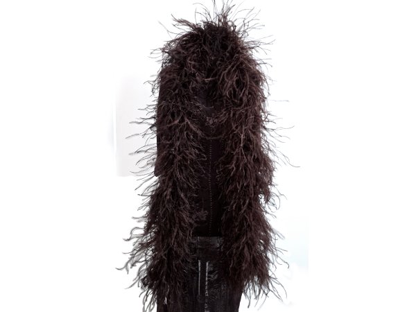 Szal boa Brąż Czekolada 4 ply pióra strusie 1szt/ 1,8m 4ply cztery warstwy piór strusia najlepsza jakość na rynku