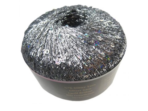 YILDIZ 101 SREBRNY kordonek Himalaya 25g 393m cienka nitka o metalicznym połysku brokatowa z cekinami hurtownia włóczek