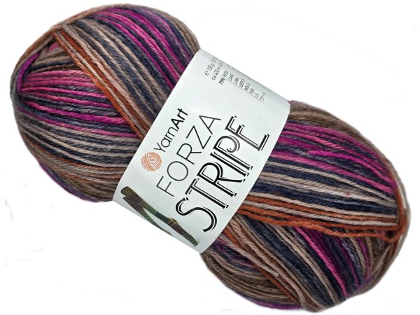 FORZA STRIPE 2002 MIX BLUE AND BORDO YarnArt 100g 420m melanż ombre włóczka wełniana na ciepłe skarpety sklep GOLDPOL