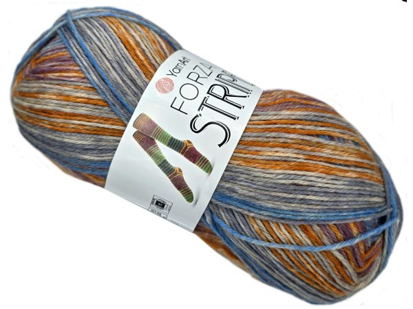 FORZA STRIPE 2005 MIX BLUE KARMEL SZARY YarnArt 100g 420m melanż ombre włóczki wełniane na ciepłe skarpety sklep GOLDPOL