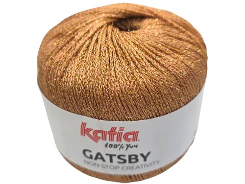 GATSBY włóczka glamour 61 MIEDZIANY ZŁOTY 50g 118m mix wiskozy fantazyjna na chusty bluzeczki sylwester sklep z włóczkami WAWA
