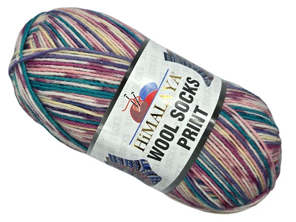 WOOL SOCKS PRINT 6003 MIX MIĘTY I RÓŻU Himalaya 100g 400m melanż ombre włóczki wełniane na ciepłe skarpetki sklep GOLDPOL