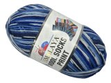 WOOL SOCKS PRINT 1906 MIX NIEBIESKI I OFF WHITE Himalaya 100g 400m melanż ombre włóczki wełniane na skarpetki sklep GOLDPOL