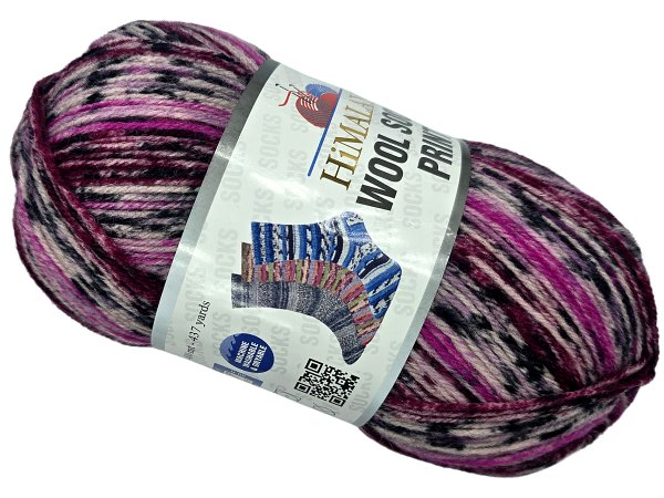 WOOL SOCKS PRINT 2703 MIX FUKSJA I CZARNY Himalaya 100g 400m melanż ombre włóczki wełniane na ciepłe skarpetki sklep GOLDPOL