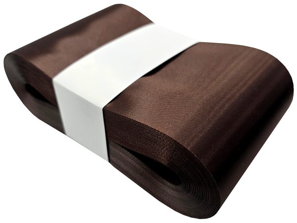 10cm 50m HURT CZEKOLADA GORZKA 130 wstążka satynowa atłasowa szeroka na kokardy wstęgi hurtownia wstążek Warszawa