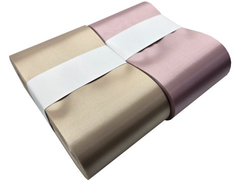 10cm 50m HURT BEIGE BEŻOWA 185 wstążka satynowa atłasowa szeroka na kokardy kokardki wstęgi hurtownia wstążek Warszawa