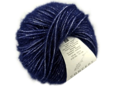 ALPACA SILVER 283 GRANATOWA NAVY SILVER SREBRO alpaka KATIA 25g 120m delikatna jak piórko i skrzy się jak śnieg w czasie mrozu