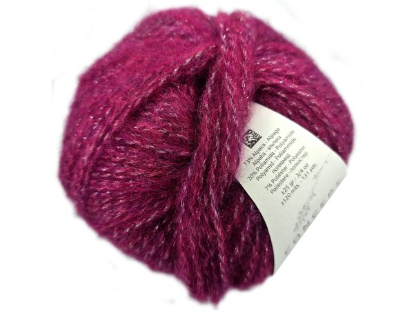 ALPACA SILVER 271 FUKSJA SILVER SREBRO alpaka KATIA 25g 120m delikatna jak piórko i skrzy się jak śnieg w czasie mrozu