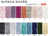 ALPACA SILVER 263 BLACK CZARNA SILVER SREBRO alpaka KATIA 25g 120m delikatna jak piórko i skrzy się jak śnieg w czasie mrozu