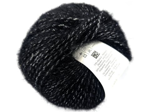 ALPACA SILVER 263 BLACK CZARNA SILVER SREBRO alpaka KATIA 25g 120m delikatna jak piórko i skrzy się jak śnieg w czasie mrozu