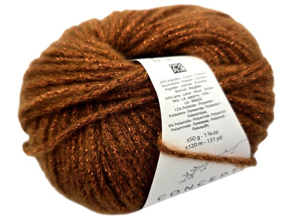 COTTON MERINO GLAM 301 TOFFI Concept by KATIA 50g 120m wełna i bawełna włóczka na kardigan szal sweter OUTLET KONIEC KOLEKCJI