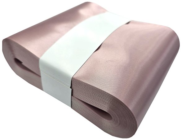 15cm 50m HURT RÓŻ PUDROWY  POWDER PINK Z135 wstążka satynowa szeroka na kokardy wstęgi hurtownia wstążek Warszawa