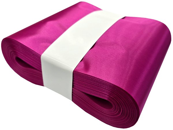 15cm 50m HURT RÓŻ WPADA W FUKSJĘ 109 wstążka satynowa szeroka na kokardy wstęgi hurtownia wstążek Warszawa