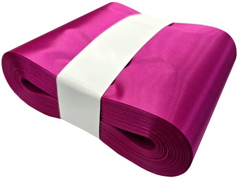 15cm 50m HURT RÓŻ WPADA W FUKSJĘ 109 wstążka satynowa szeroka na kokardy wstęgi hurtownia wstążek Warszawa