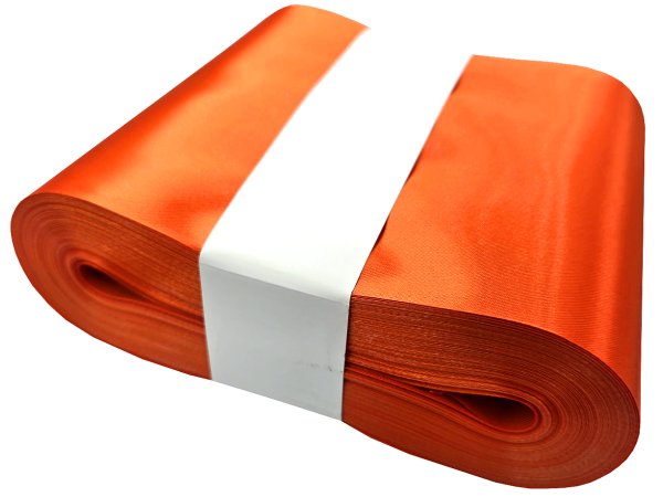 15cm 50m HURT POMARAŃCZOWA ORANGE 145 wstążka satynowa szeroka na kokardy wstęgi hurtownia wstążek Warszawa