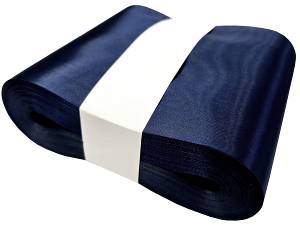 15cm 50m HURT GRANAROWA NAVY BLUE 184 wstążka satynowa szeroka na kokardy wstęgi hurtownia wstążek Warszawa
