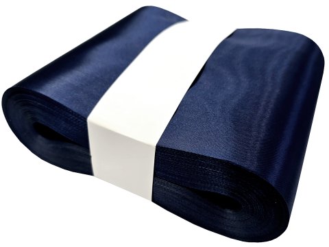 15cm 50m HURT GRANATOWA NAVY BLUE 184 wstążka satynowa szeroka na kokardy wstęgi hurtownia wstążek Warszawa