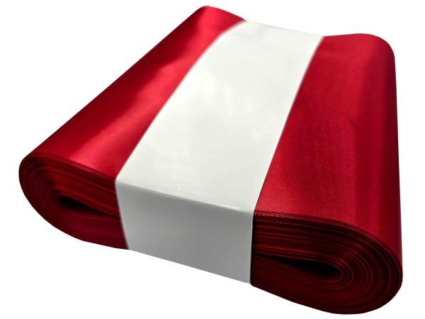 20cm 50m HURT BORDO CIEMNY CZERWONY 168 wstążka satynowa najszersza na kokardy wstęgi hurtownia wstążek Warszawa