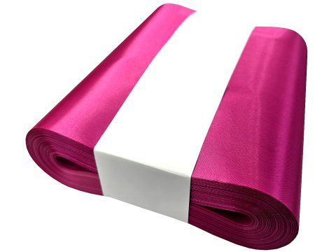 20cm 50m HURT RÓŻ CIEMNA RÓŻOWA WPADA W FUKSJĘ 109 wstążka satynowa najszersza na kokardy wstęgi hurtownia wstążek Warszawa