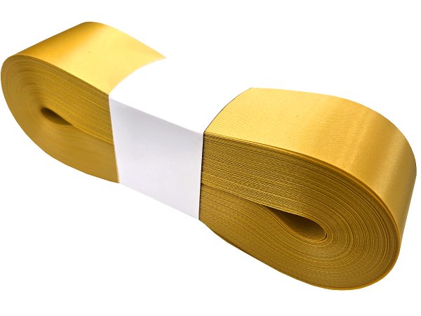 4cm 50m GOLD JASNY Z118 wstążka satynowa szeroka na kokardy kokardki wstęgi na przecięcie hurtownia wstążek wstążki ozdobne