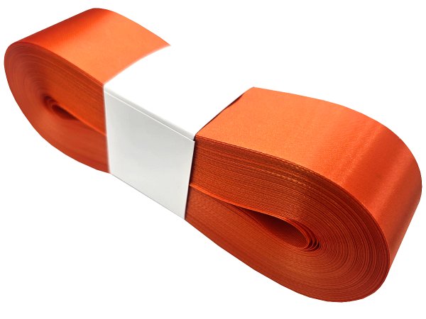 4cm 50m ORANGE POMARAŃCZOWA 146 wstążka satynowa na kokardy kokardki wstęgi na otwarcie hurtownia wstążek wstążki ozdobne