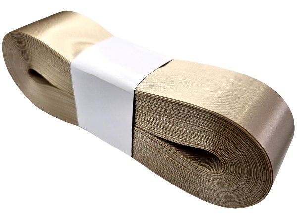 4cm 50m BEŻOWA BEIGE 185 wstążka satynowa na kokardy kokardki wstęgi na otwarcie hurtownia wstążek wstążki ozdobne