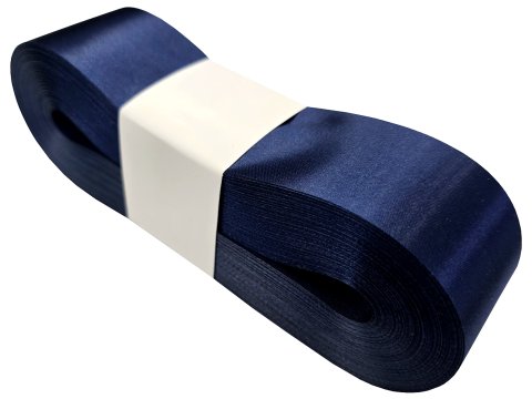 4cm 50m GRANATOWA NANY BLUE 184 wstążka satynowa na kokardy kokardki wstęgi na otwarcie hurtownia wstążek wstążki ozdobne