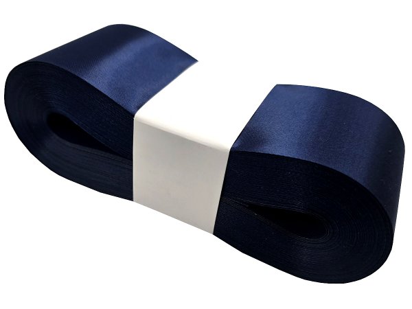 6cm 50m GRANATOWA NAVY 184 wstążka satynowa szeroka na kokardy kokardki wstęgi hurtownia wstążek Warszawa tanie wstążki