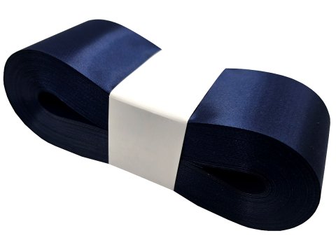 6cm 50m GRANATOWA NAVY 184 wstążka satynowa szeroka na kokardy kokardki wstęgi hurtownia wstążek Warszawa tanie wstążki
