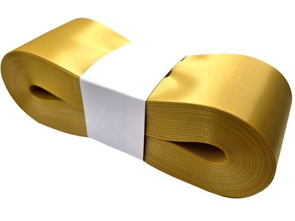 6cm 50m GOLD ZŁOTA JASNA Z118 wstążka satynowa szeroka na kokardy kokardki wstęgi hurtownia wstążek Warszawa tanie wstążki