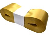 6cm 50m GOLD ZŁOTA JASNA Z118 wstążka satynowa szeroka na kokardy kokardki wstęgi hurtownia wstążek Warszawa tanie wstążki
