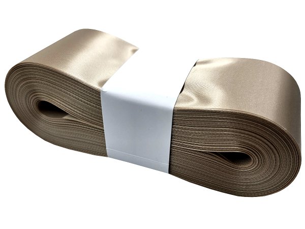6cm 50m BEŻOWA BEIGE 185 wstążka satynowa szeroka na kokardy kokardki wstęgi hurtownia wstążek Warszawa