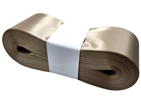 6cm 50m BEŻOWA BEIGE 185 wstążka satynowa szeroka na kokardy kokardki wstęgi hurtownia wstążek Warszawa