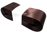 6cm 50m BRĄZOWA BROWN 130 wstążka satynowa szeroka na kokardy kokardki wstęgi hurtownia wstążek Warszawa