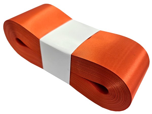 6cm 50m ORANGE POMARAŃCZOWA 146 wstążka satynowa szeroka na kokardy kokardki wstęgi hurtownia wstążek Warszawa